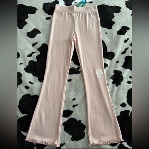 365 From Garanimals NWT Girls Light Pink/Rose Ribbed Flare Leg Pants 10
